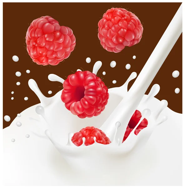 Raspberry-milk-new — Stock Vector
