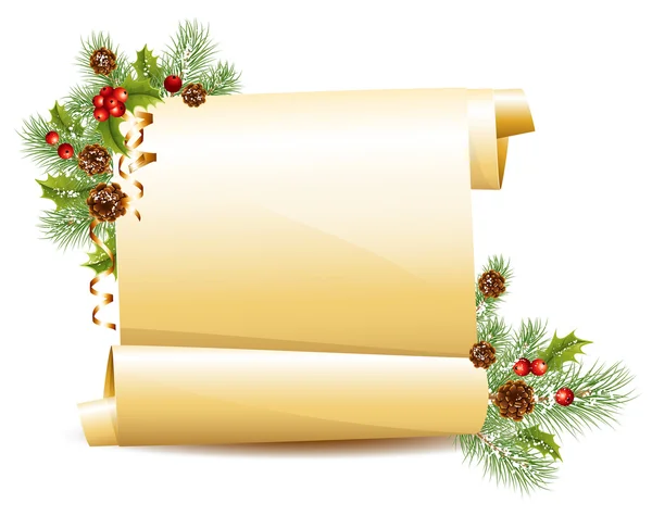 Kerstmis scroll. — Stockvector
