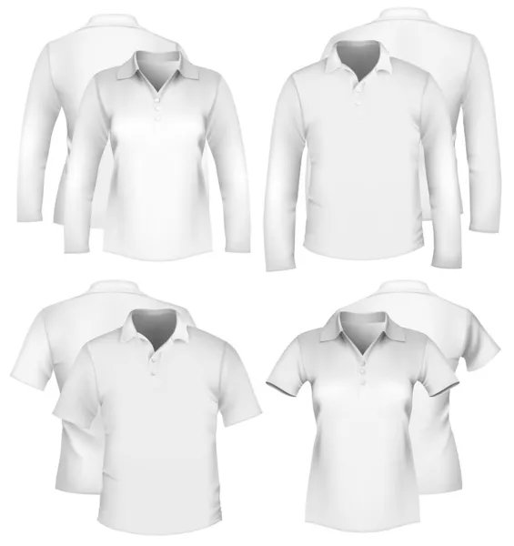 Modelli di design per camicie da uomo e donna — Vettoriale Stock
