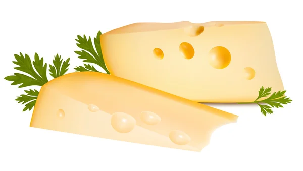 Photo-realistic vector illustration. Cheese — Stock Vector