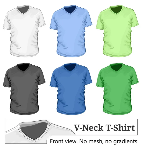 T-shirt da uomo con scollo a v modello di design — Vettoriale Stock