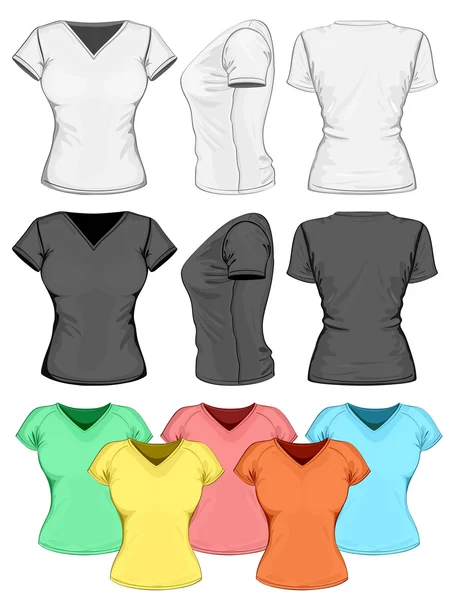 女性のポロ シャツのデザイン テンプレート — ストックベクタ