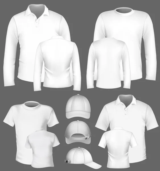 T-shirt de vetor, camisa de pólo e modelo de design de camisola . Vetores De Bancos De Imagens