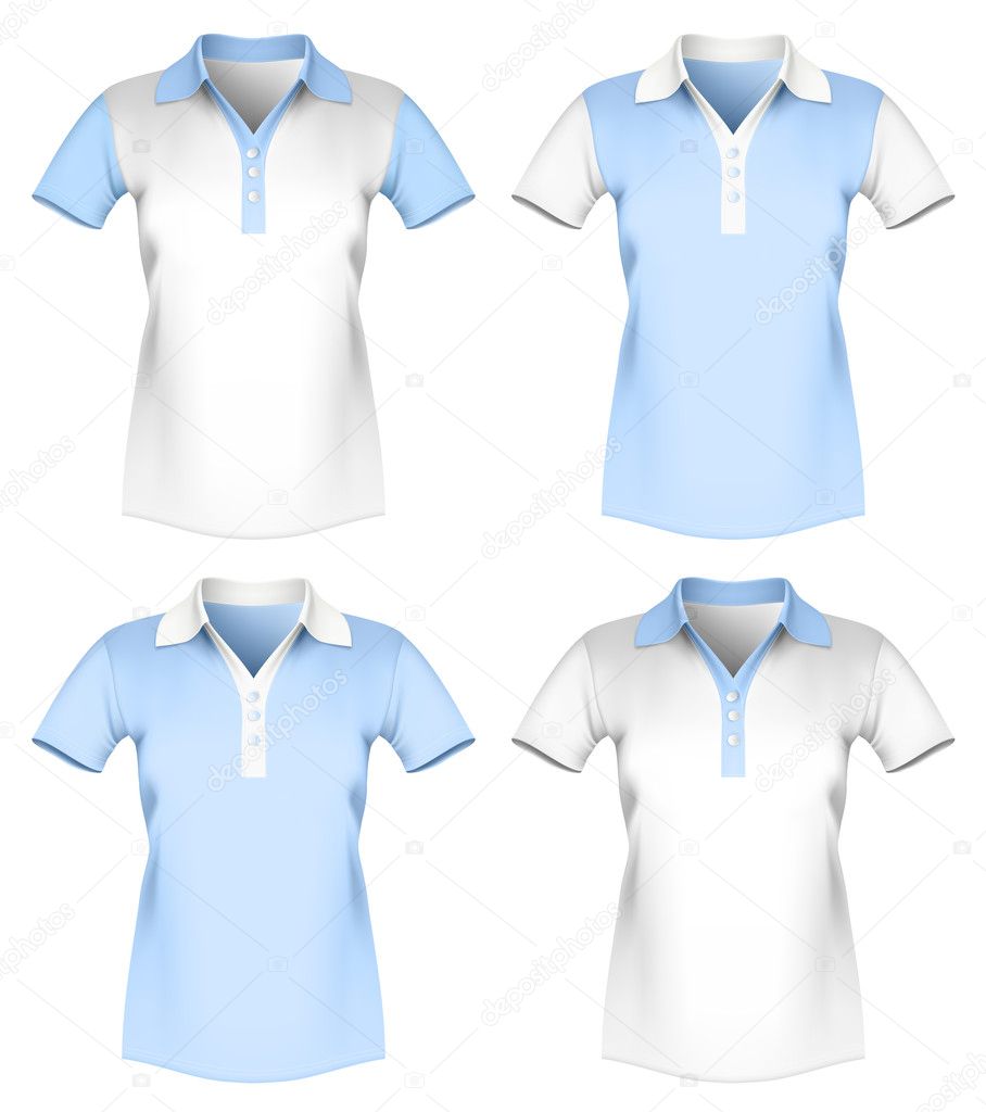 Vector illustration of women polo shirt template.