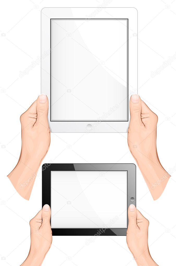 Hand holding a touchpad pc (tablet).