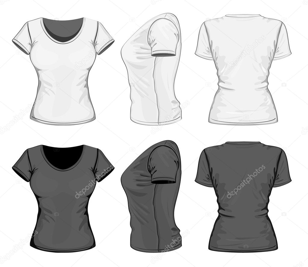 Download Women's polo-shirt design template (front, back and side ...