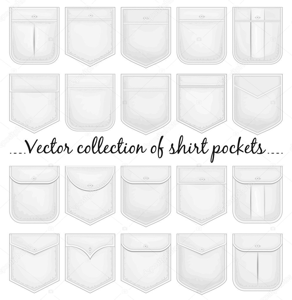 Vector collection of shirt pockets