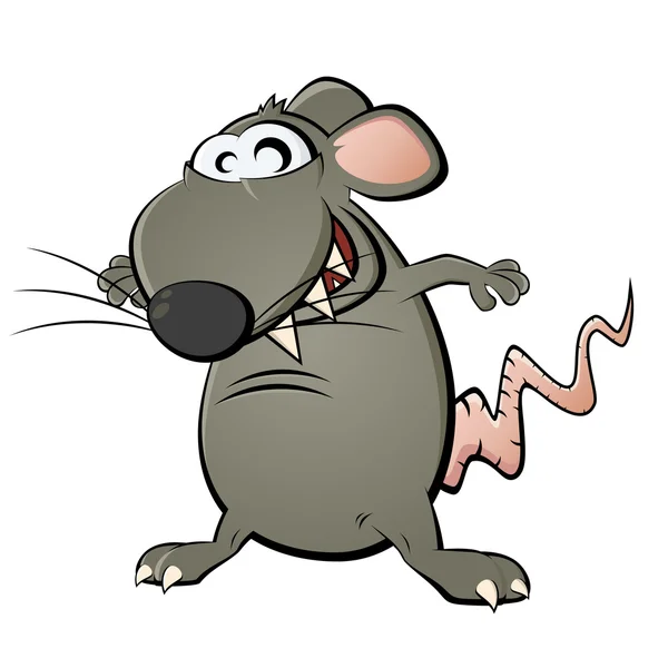 Grappige cartoon rat — Stockvector
