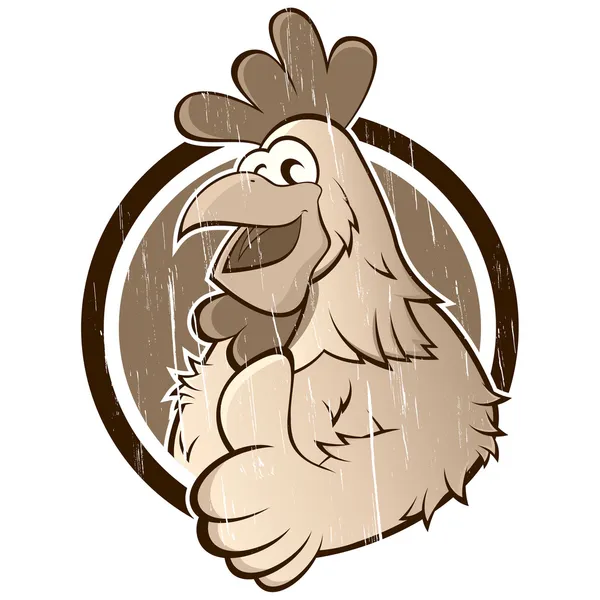 ヴィンテージ漫画鶏 — ストックベクタ