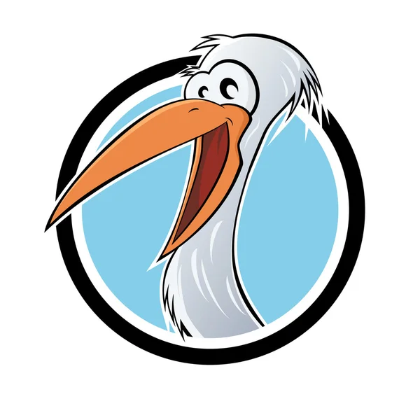 Funny cartoon stork — Stock Vector