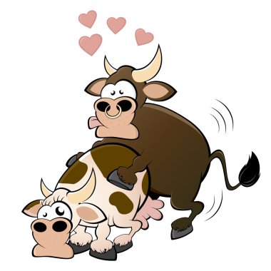 Cow and bull clipart