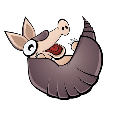 Funny cartoon armadillo clipart