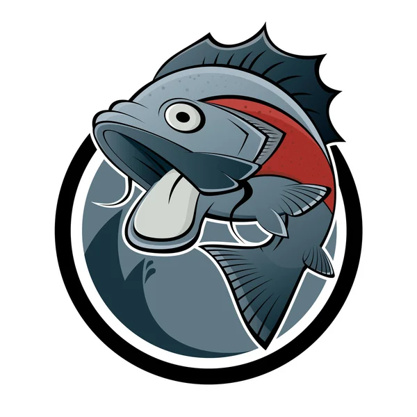 Kreslená ryba znak — Stockový vektor