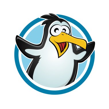 Happy penguin sign clipart