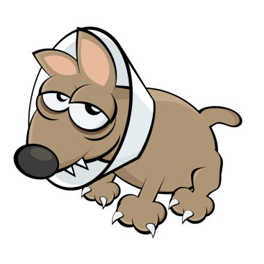 Sick cartoon dog clipart