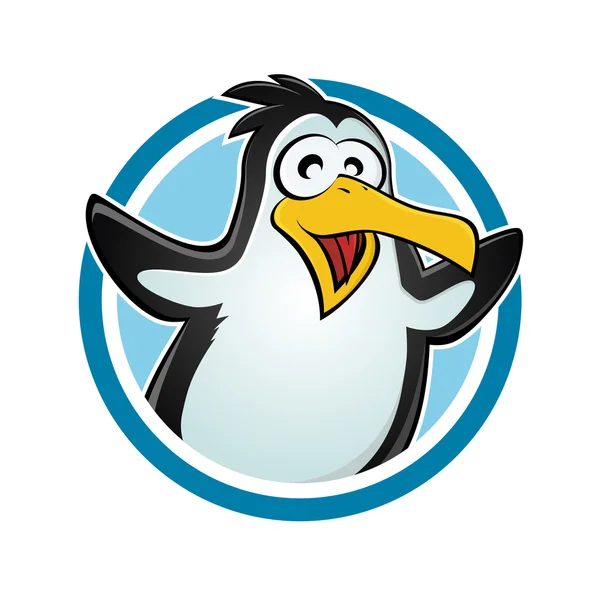 Signo de pingüino feliz — Vector de stock