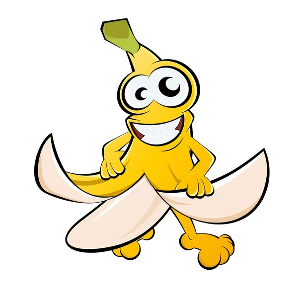 Peeling tecknade banan — Stock vektor