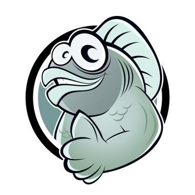 Funny cartoon fish clipart