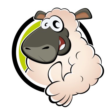 Funny cartoon sheep clipart