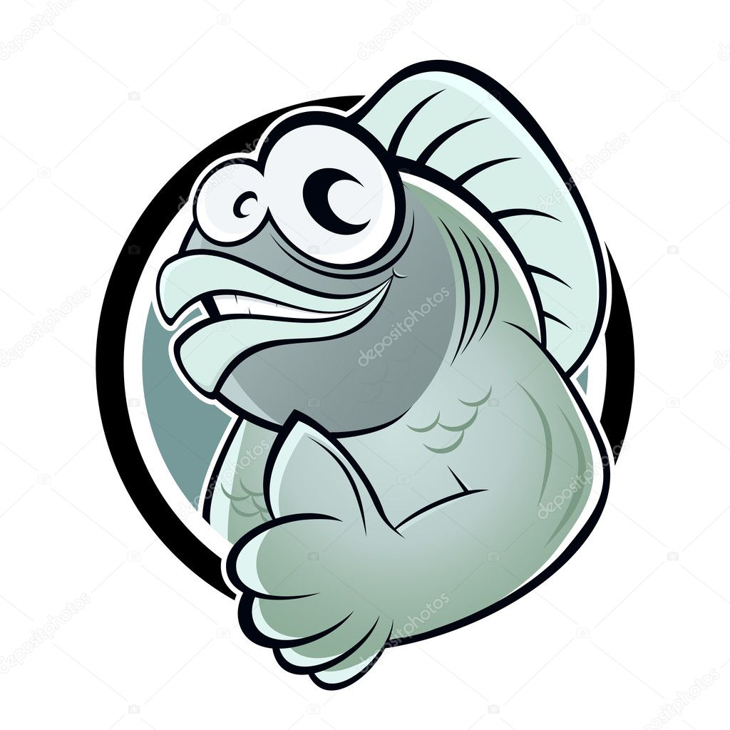 Funny cartoon fish
