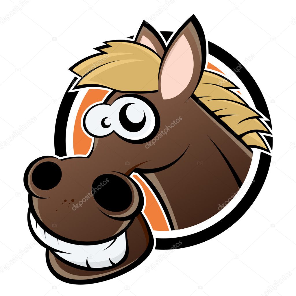 Funny cartoon horse