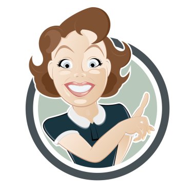 Retro cartoon woman clipart