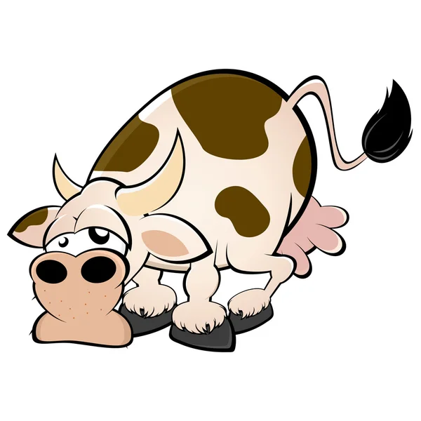 面白い漫画牛 — ストックベクタ