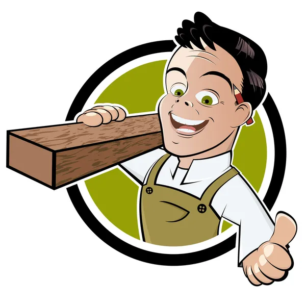 Funny cartoon carpenter — Stock Vector