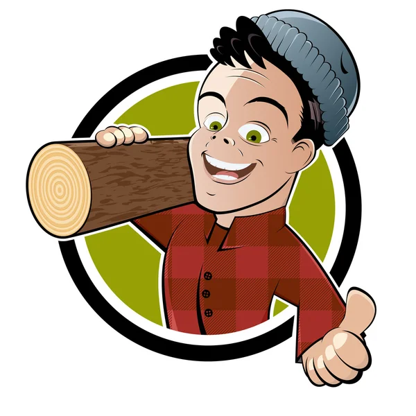 Vtipné kreslené dřevorubec — Stockový vektor