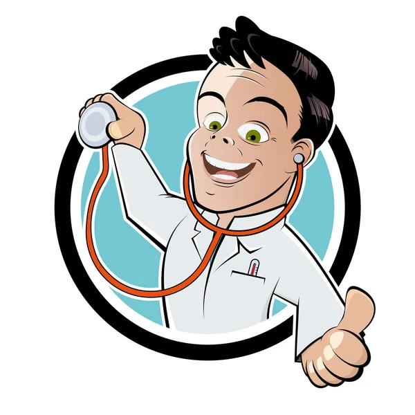 Médico engraçado dos desenhos animados — Vetor de Stock