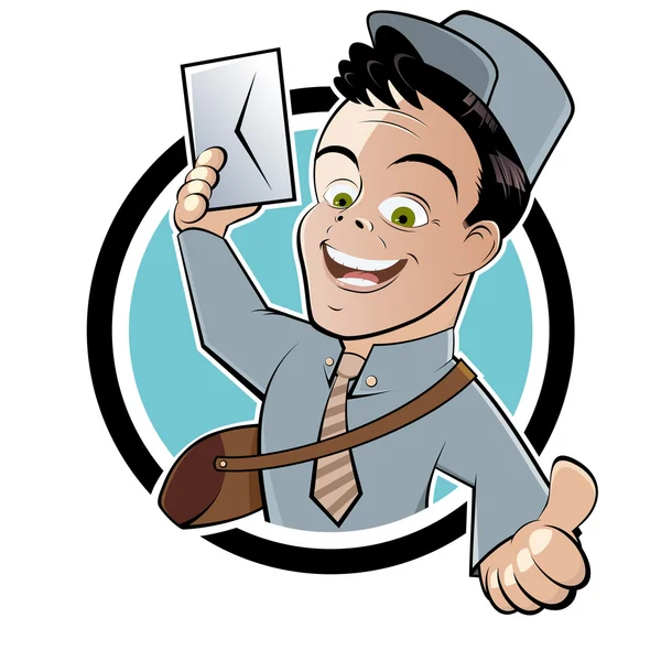 Funny cartoon postman — Stock Vector