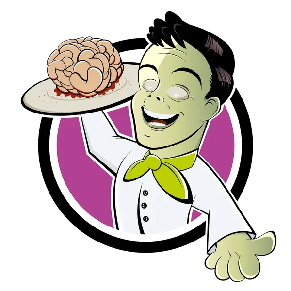 Nourriture cérébrale zombie — Image vectorielle