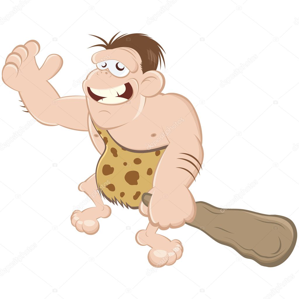 Funny cartoon caveman