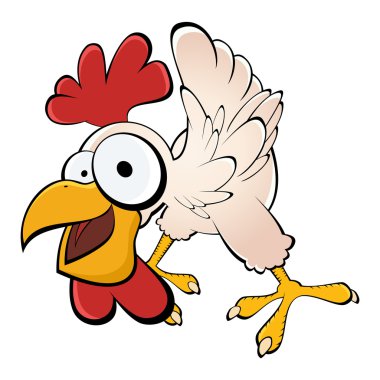 Funny cartoon chicken clipart