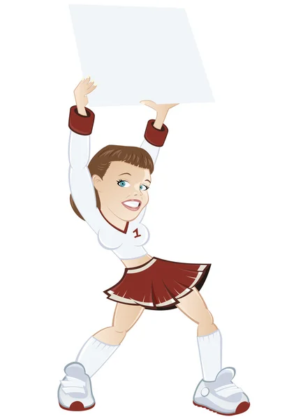 Funny cartoon cheerleader — Stockový vektor