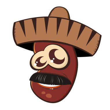 Funny mexican cartoon bean clipart