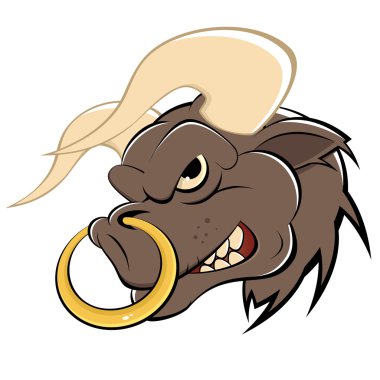 Angry cartoon bull clipart