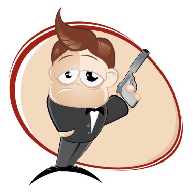 Funny cartoon agent clipart