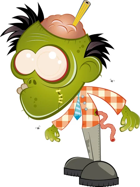 Negócios engraçados zombie desenhos animados — Vetor de Stock