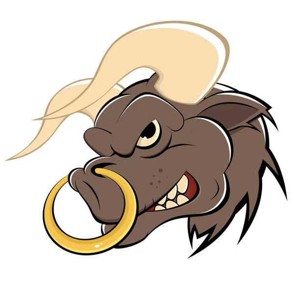 Angry cartoon bull — Stock Vector
