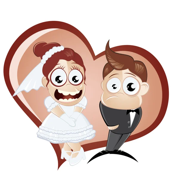Grappige cartoon bruiloft — Stockvector