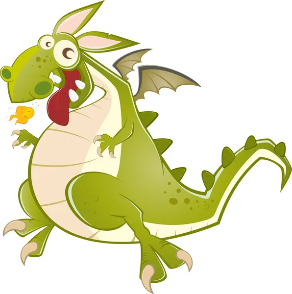 Drôles dessin animé dragon — Image vectorielle
