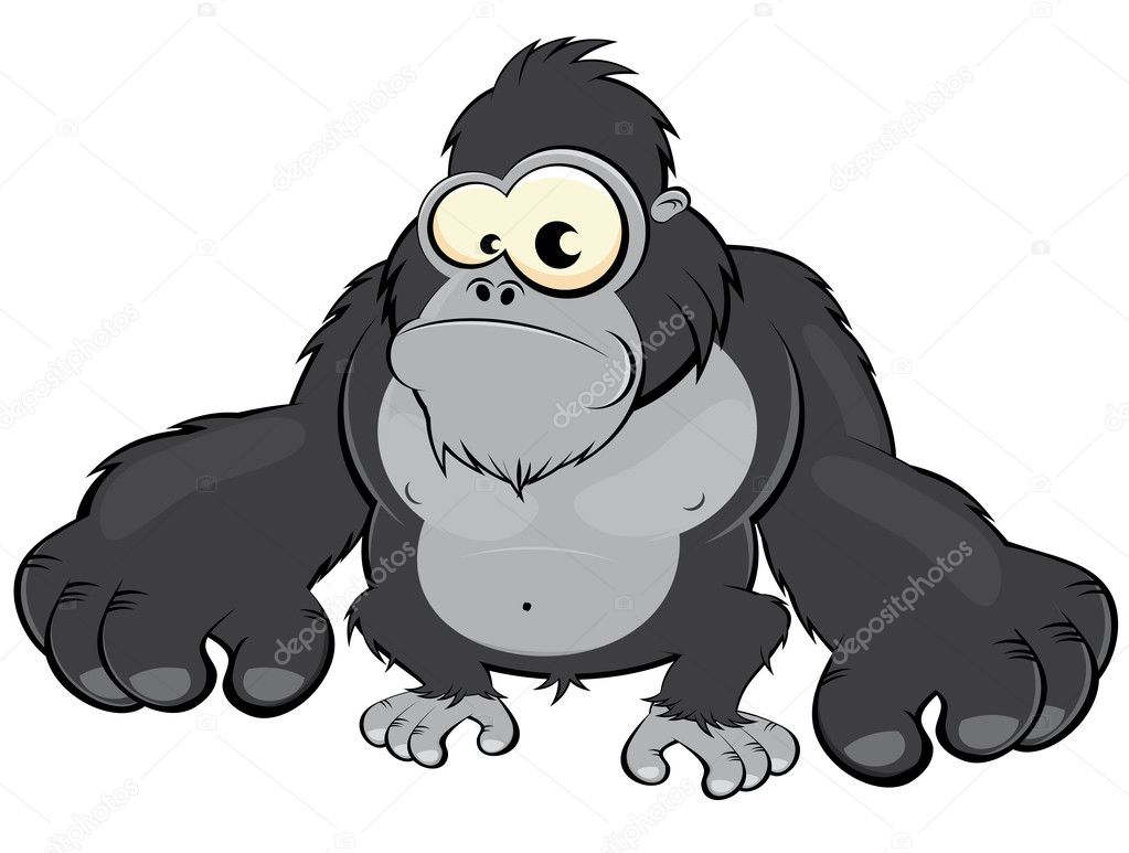 Funny cartoon gorilla