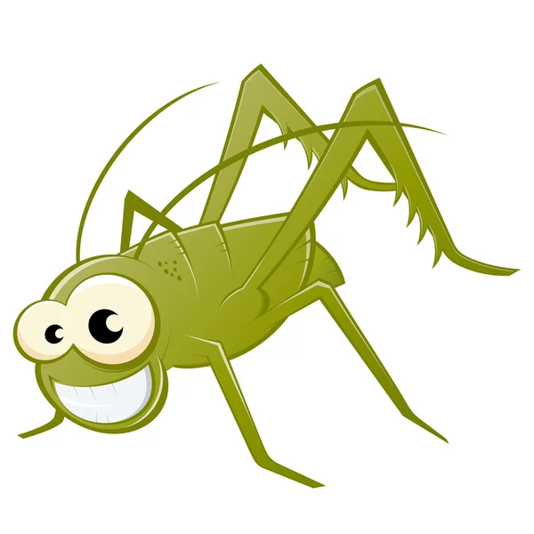 Rolig tecknad gräshoppa — Stock vektor