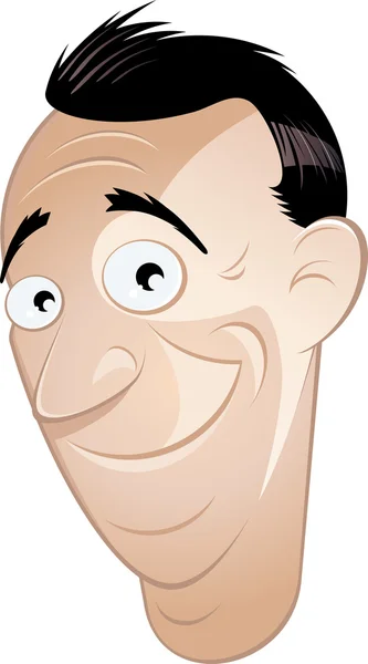 Engraçado homem dos desenhos animados está sorrindo —  Vetores de Stock