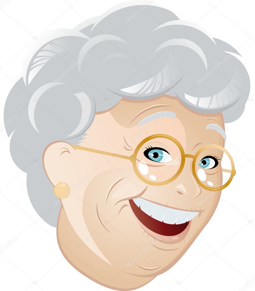 Funny cartoon grandmother