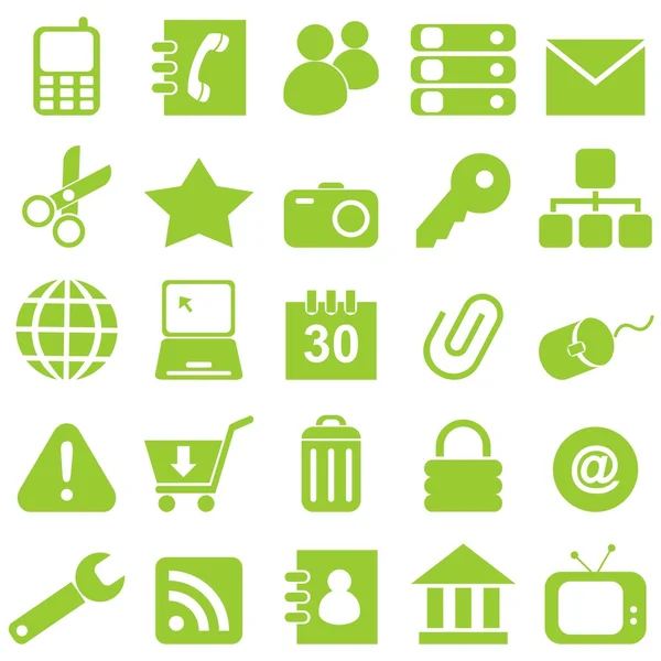25 zöld ikon Jogdíjmentes Stock Illusztrációk