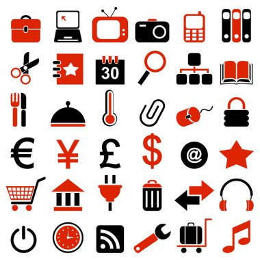 36 red black icon clipart