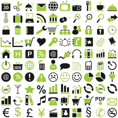 100 green black icon clipart