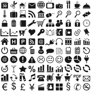 100 black icon clipart